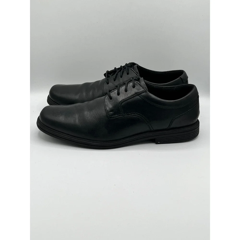 Rockport Men CI0821 truTECH Black Leather Slip Resistant Derby Shoes Size 9.5 M